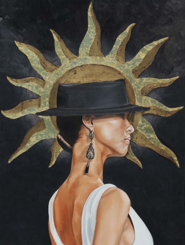 Comet, 2019, oil and gold leaf on canvas